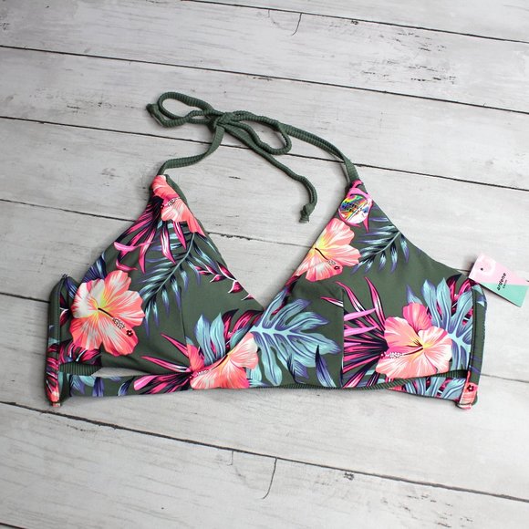 Ardene Swim Women's Bikini Swimsuit Top L Floral - Picture 1 of 6